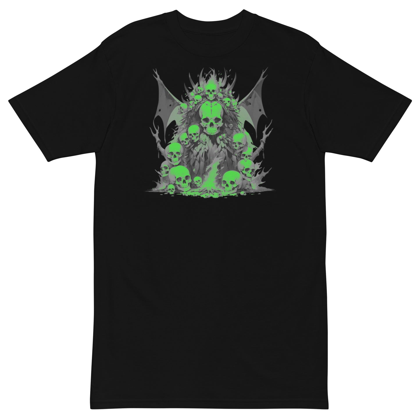Green winged skull/ logo on back